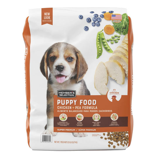 Alimento Balanceado con Pollo y Guisantes para Perros Cachorros 9.07 kg / 20 lb Member's Selection