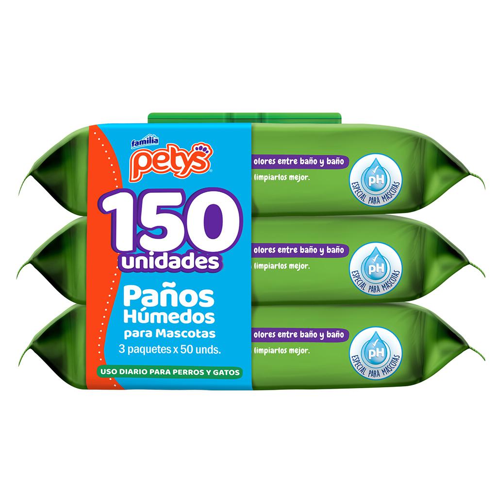 Paños Humedos Petys 3 Paquetes 150 Unidades