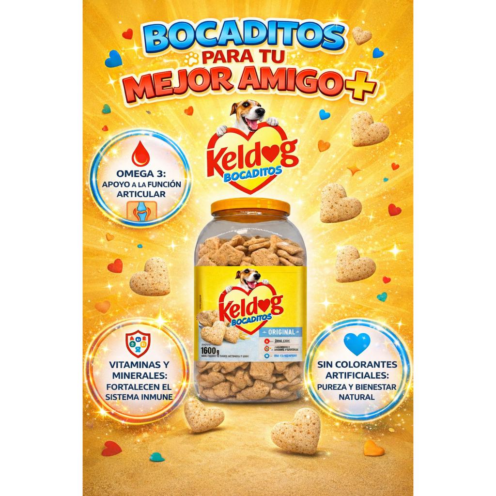Keldog Bocaditos para Perro Suplemento Alimenticio 1 600 g