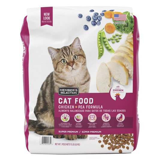Alimento Balanceado con Pollo y Guisantes para Gatos de Todas las Edades 6.8 kg / 15 lb Member's Selection
