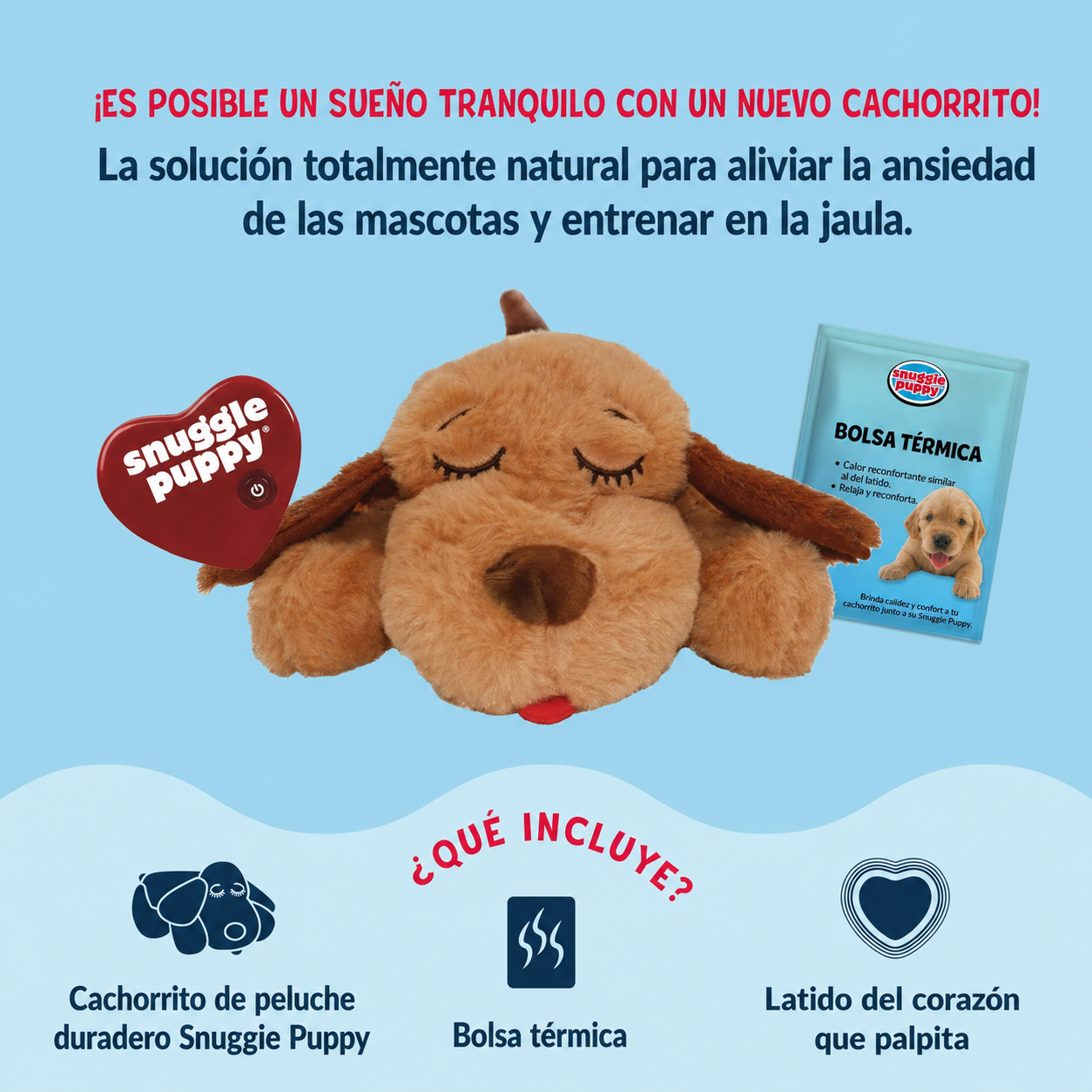 Snuggle Puppy Juguete Original Para Cachorros Con Pulso y Calor De Sensación Real