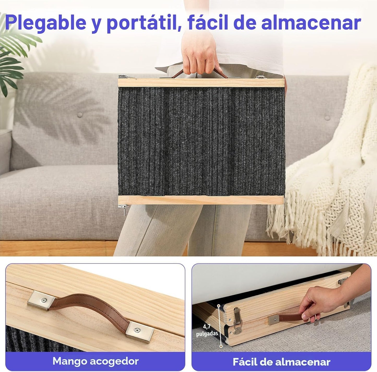 Rampa Plegable Para Mascotas 4 Alturas 80×30cm