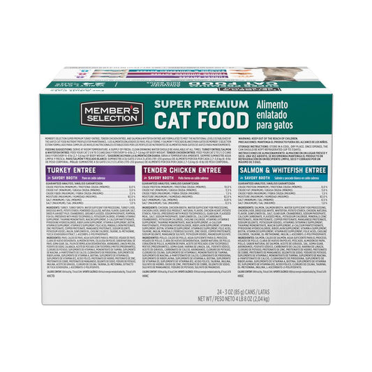 Comida Húmeda para Gatos Adultos – Pack 24 Latas de 85 g Sabores Surtidos