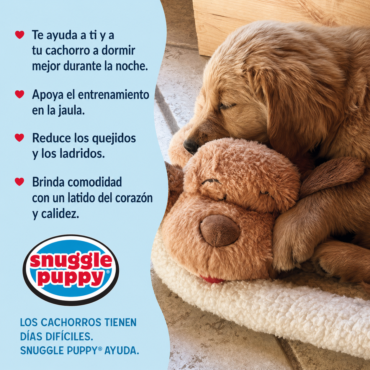 Snuggle Puppy Juguete Original Para Cachorros Con Pulso y Calor De Sensación Real